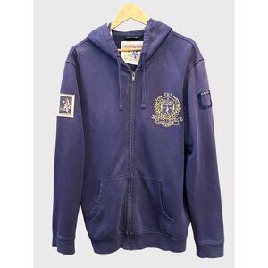 Code Zero Nautical Zip Hoodie Navy Crest FRA Regatta Sailing Yacht Club Jacket